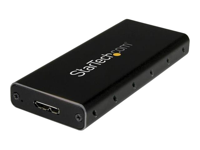 StarTech.com Caja Adaptador M.2 NGFF a USB 3.1 con Carcasa Protectora - Caja de SSD M.2 para SSDs M.2 SATA (SM21BMU31C3) - Caja de almacenamiento - M.2 - SATA 6Gb/s - USB 3.1 (Gen 2) - negro, plata - para P/N: TBLT3MM1MA, TBLT3MM2M, TBLT3MM2MA-5
