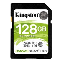 Kingston Canvas Select Plus - Tarjeta de memoria flash - 128 GB - Video Class V30 / UHS-I U3 / Class10 - SDXC UHS-I-1