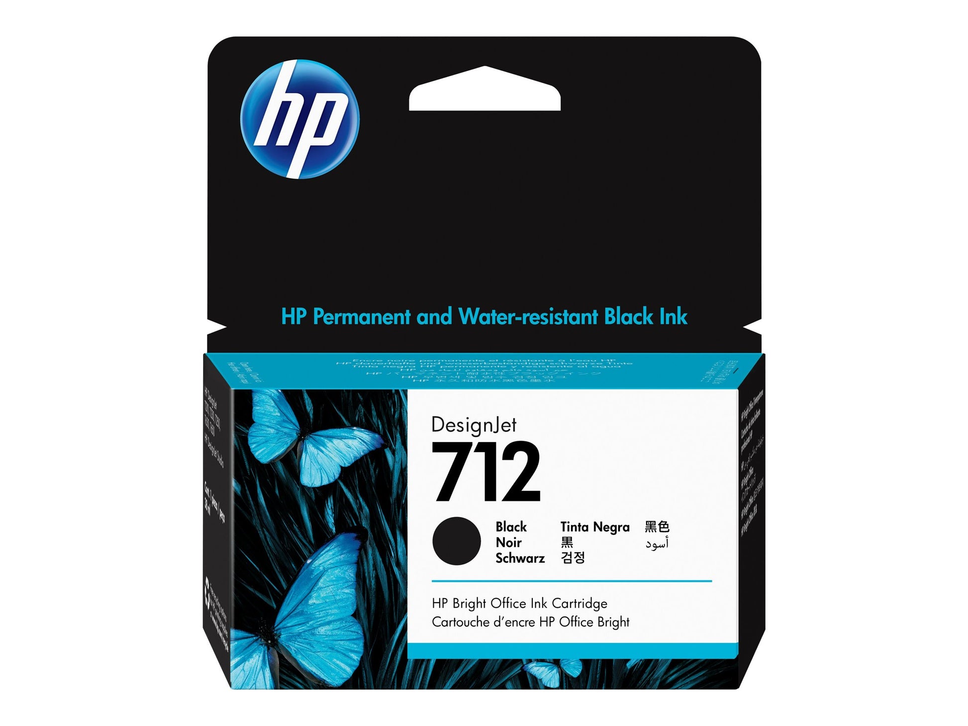 HP 712 - 38 ml - negro - original - DesignJet - cartucho de tinta - para DesignJet Studio, T210, T230, T250, T630, T650-4