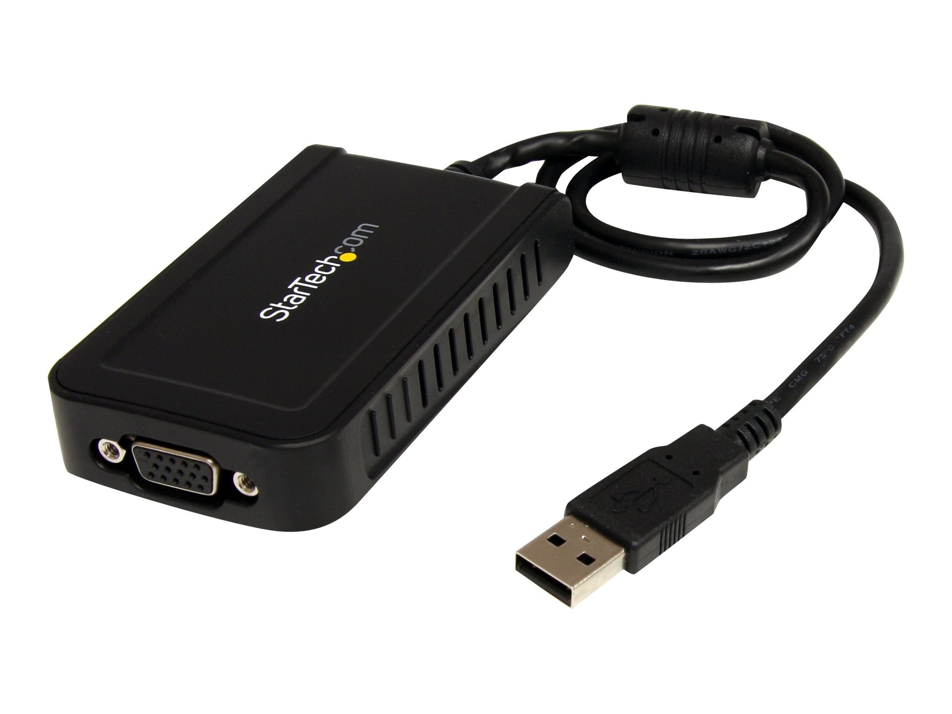 StarTech.com Adaptador de Vídeo Externo USB a VGA - Cable Conversor - Tarjeta Gráfica Externa - Hembra HD15 - Macho USB A - 1920x1200 - Adaptador USB / VGA - Conforme a la TAA - USB (M) a HD-15 (VGA) (H) - USB 2.0 - 50 cm - admite 1920x1200 (WUXGA) - gris