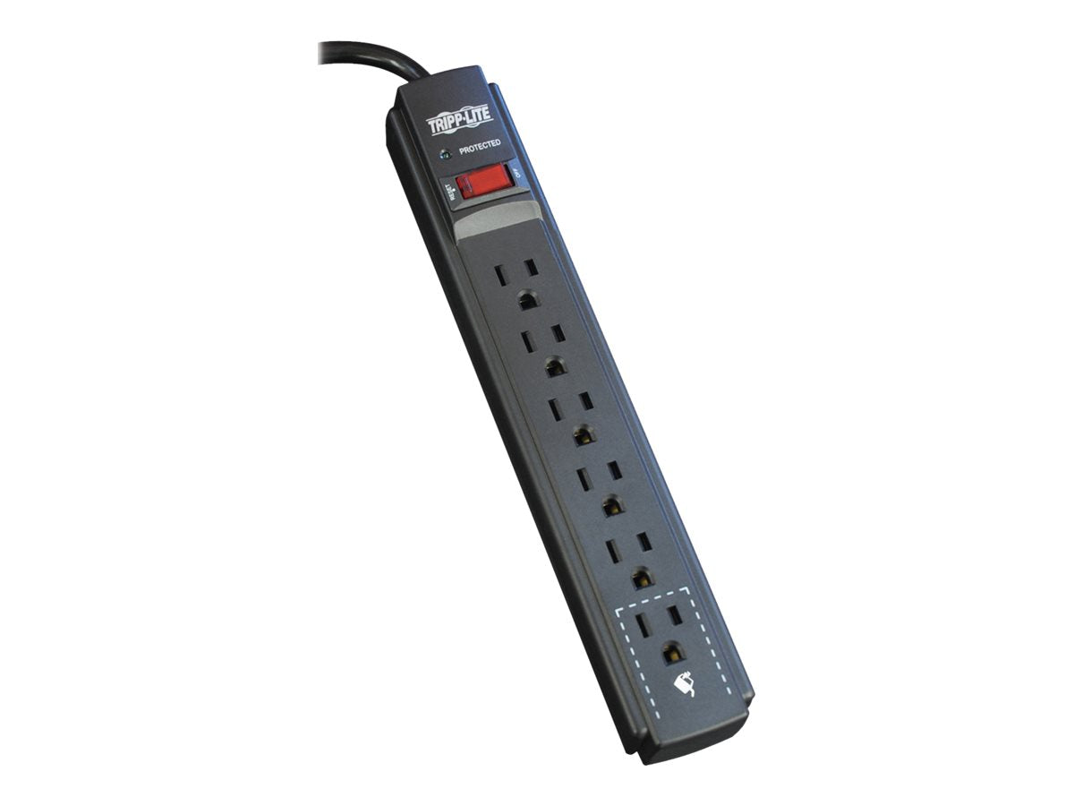 Eaton Tripp Lite Series Surge Protector Power Strip 120V 6 Outlet 6' Cord 790 Joule Black - Protector contra sobretensiones - 15 A - CA 120 V - conectores de salida: 6 - negro - para P/N: CLAMPUSBLK, CLAMPUSW