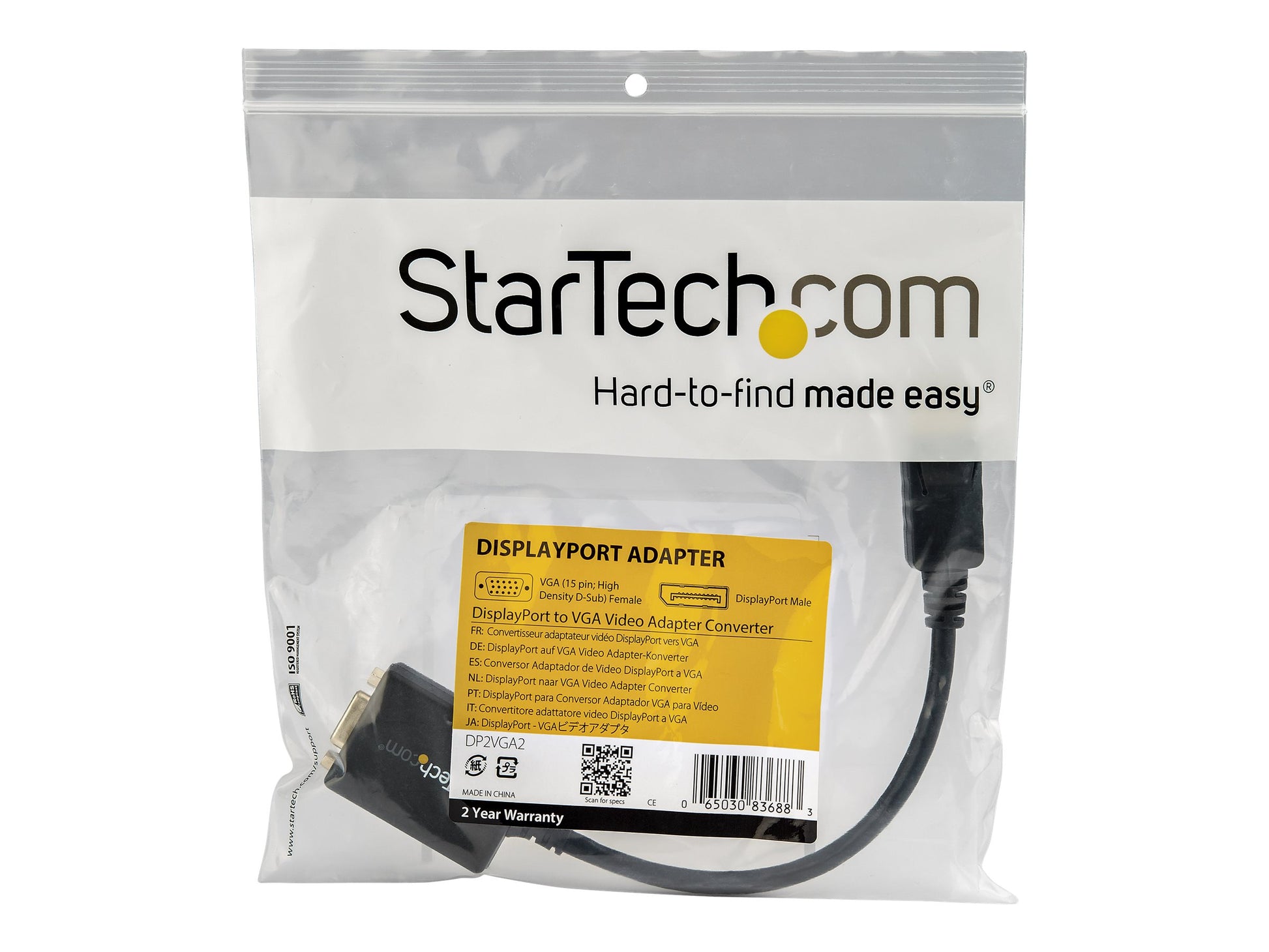 StarTech.com Adaptador Conversor de Vídeo DisplayPort DP a VGA - Cable Convertidor Activo - Hembra VGA - Macho DP - Hasta 1920x1200 - Adaptador de pantalla - DisplayPort (M) a HD-15 (VGA) (H) - 27.94 cm - trabado - negro - para P/N: DK30C2DAGPD, MST14DP12-11