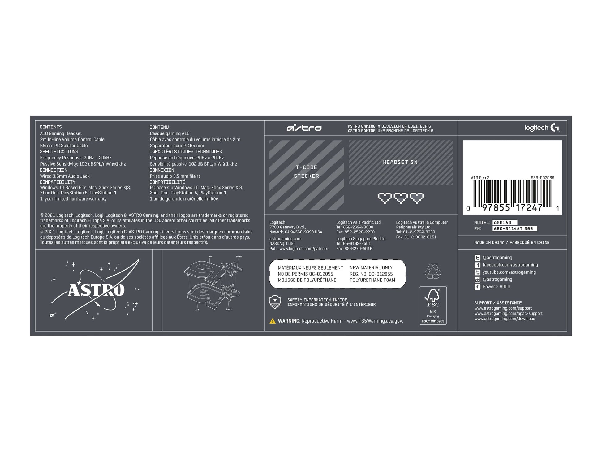 ASTRO Gaming A10 Gen 2 - Auricular - tamaño completo - cableado - gris-15