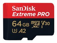 SanDisk Extreme Pro - Tarjeta de memoria flash (adaptador microSDXC a SD Incluido) - 64 GB - A2 / Video Class V30 / UHS-I U3 / Class10 - microSDXC UHS-I-11