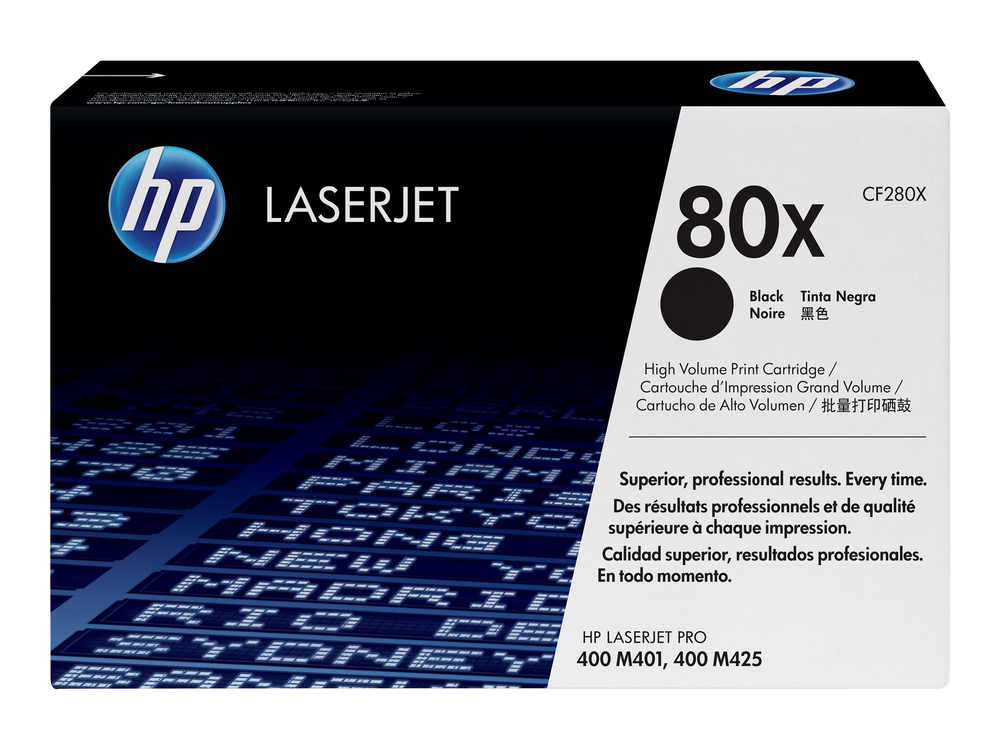 HP 80X - Alto rendimiento - negro - original - LaserJet - cartucho de tóner (CF280X) - para LaserJet Pro 400 M401, MFP M425-6