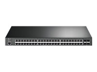 TP-Link JetStream TL-SG3452P V1 - Conmutador - Gestionado - 48 x 10/100/1000 (PoE+) + 4 x Gigabit SFP - montaje en rack - PoE+ (384 W)