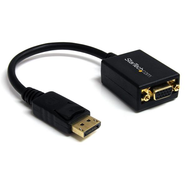 StarTech.com Adaptador Conversor de Vídeo DisplayPort DP a VGA - Cable Convertidor Activo - Hembra VGA - Macho DP - Hasta 1920x1200 - Adaptador de pantalla - DisplayPort (M) a HD-15 (VGA) (H) - 27.94 cm - trabado - negro - para P/N: DK30C2DAGPD, MST14DP12-3