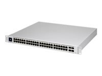 Ubiquiti UniFi Switch USW-PRO-48-POE - Conmutador - Gestionado - 48 x 10/100/1000 (40 PoE+, 8 PoE++) + 4 x 10Gb Ethernet SFP+ - montaje en rack - PoE++ (600 W) - CA 120/230 V / DC 11,5/52 V-5