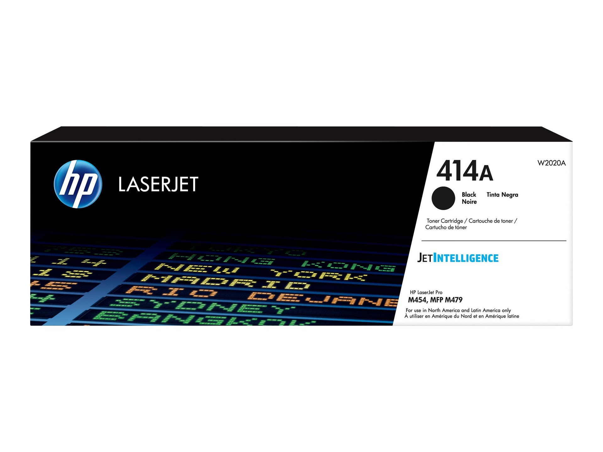 HP 414A - Negro - original - LaserJet - cartucho de tóner (W2020A) - para Color LaserJet Enterprise M455, MFP M480; Color LaserJet Pro M454, M479, MFP M479