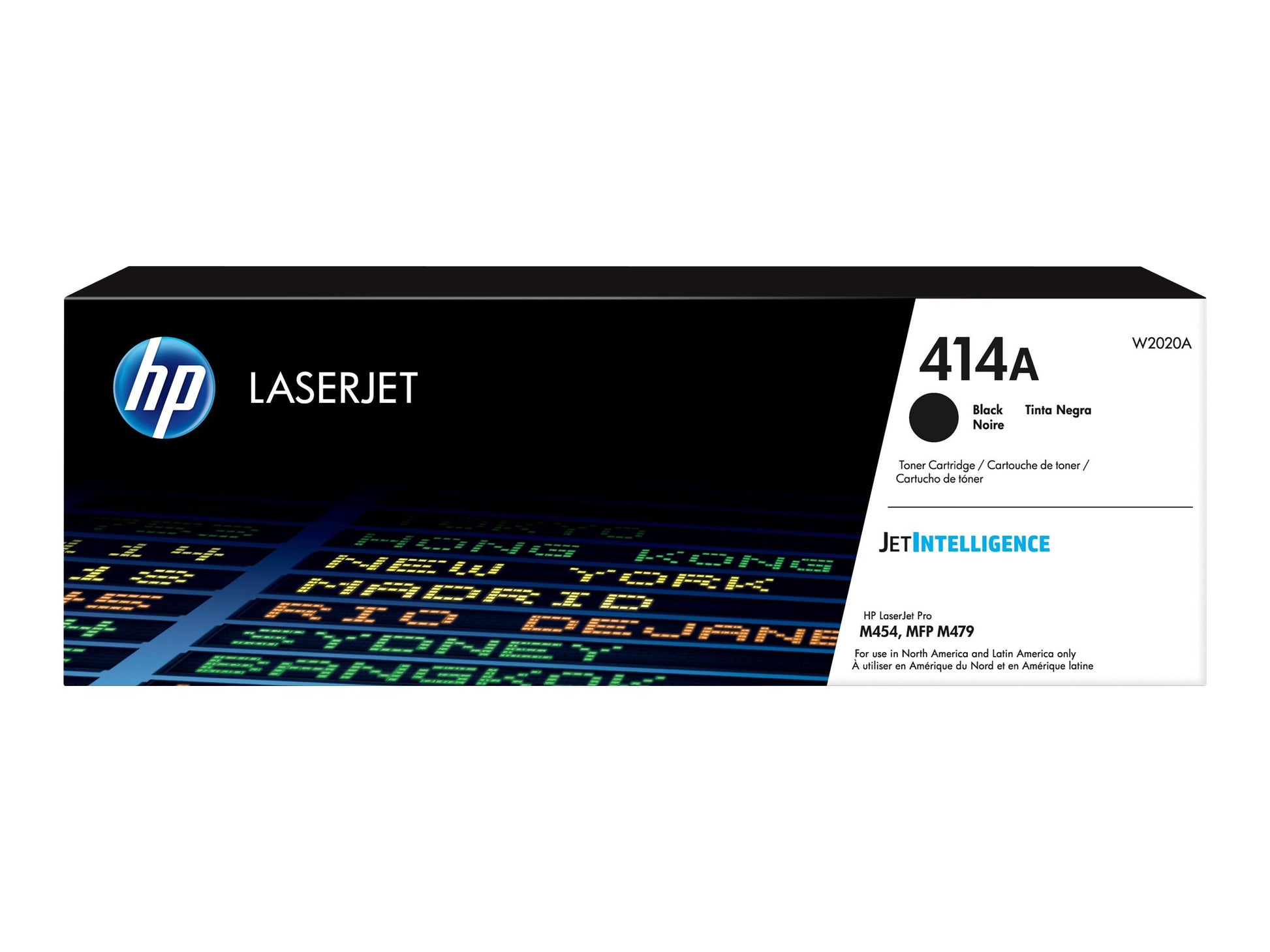 HP 414A - Negro - original - LaserJet - cartucho de tóner (W2020A) - para Color LaserJet Enterprise M455, MFP M480; Color LaserJet Pro M454, M479, MFP M479-9