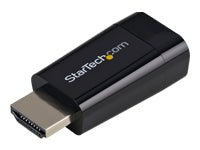StarTech.com Adaptador Conversor  de Vídeo HDMI a VGA - Convertidor Portátil ideal para Chromebooks, Ultrabooks y Portátiles - 1920x1200 - Adaptador de vídeo - HDMI macho a HD-15 (VGA) hembra - 4.5 cm - negro - activo - para P/N: DKT30CSDHPD3, SV211HDUC,-1