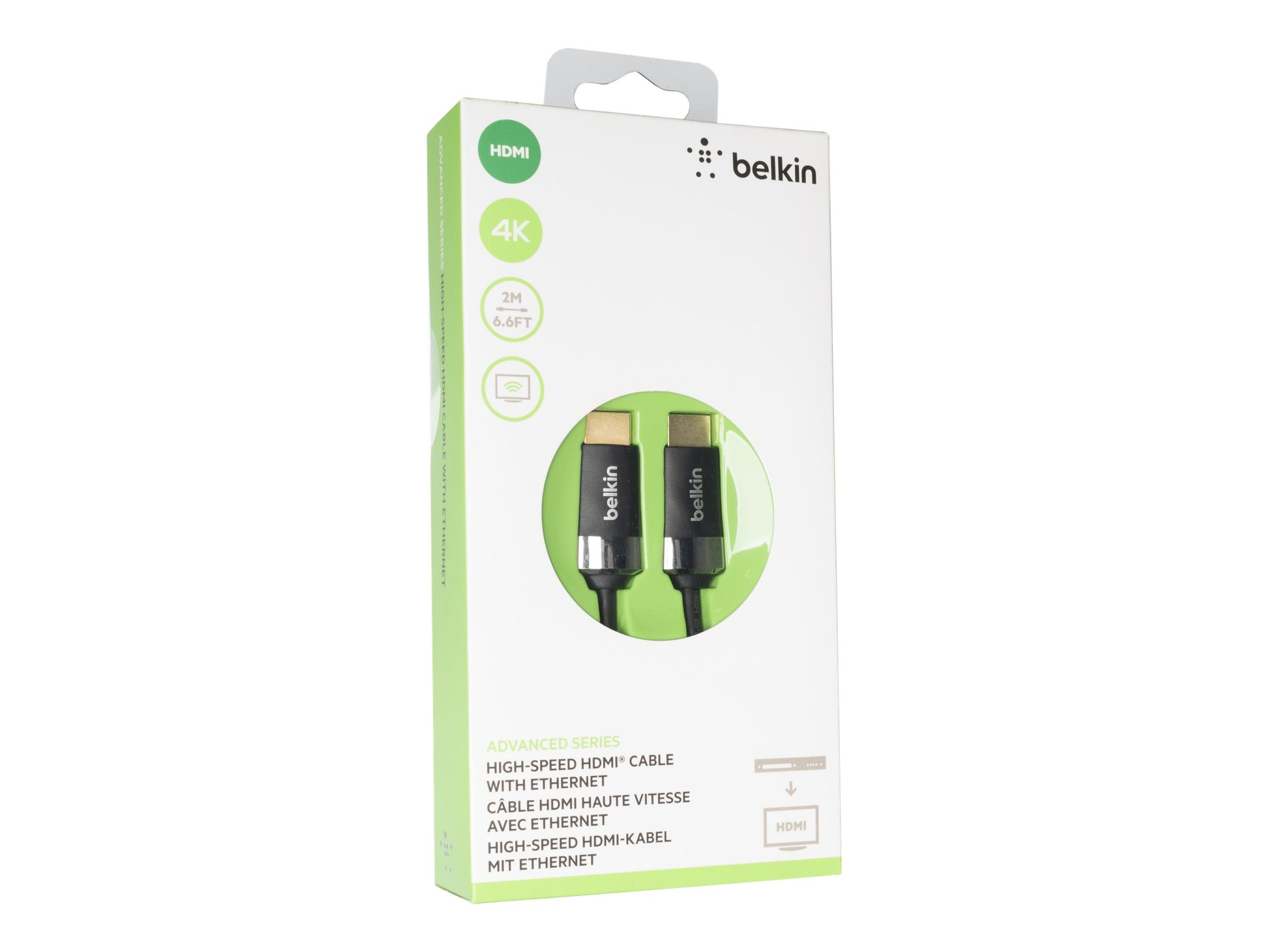 Belkin High Speed HDMI Cable - Cable HDMI con Ethernet - HDMI macho a HDMI macho - 2 m - compatibilidad con 4K-3