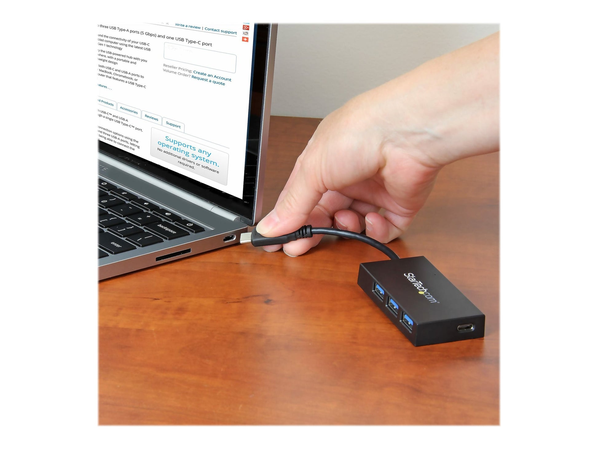 StarTech.com Concentrador USB 3.0 de 4 Puertos - USB-C a 1x USB-C y 3x USB-A - Hub USB Type-C a 1x USB Type-C a 3x USB-A - Hub - 4 x SuperSpeed USB 3.0 - sobremesa - para P/N: CFASTRWU3C, SDMSDRWU3AC, TB3DK2DPPD, TB3DK2DPPDUE, TB3DKDPMAW, TB3DKDPMAWUE-10