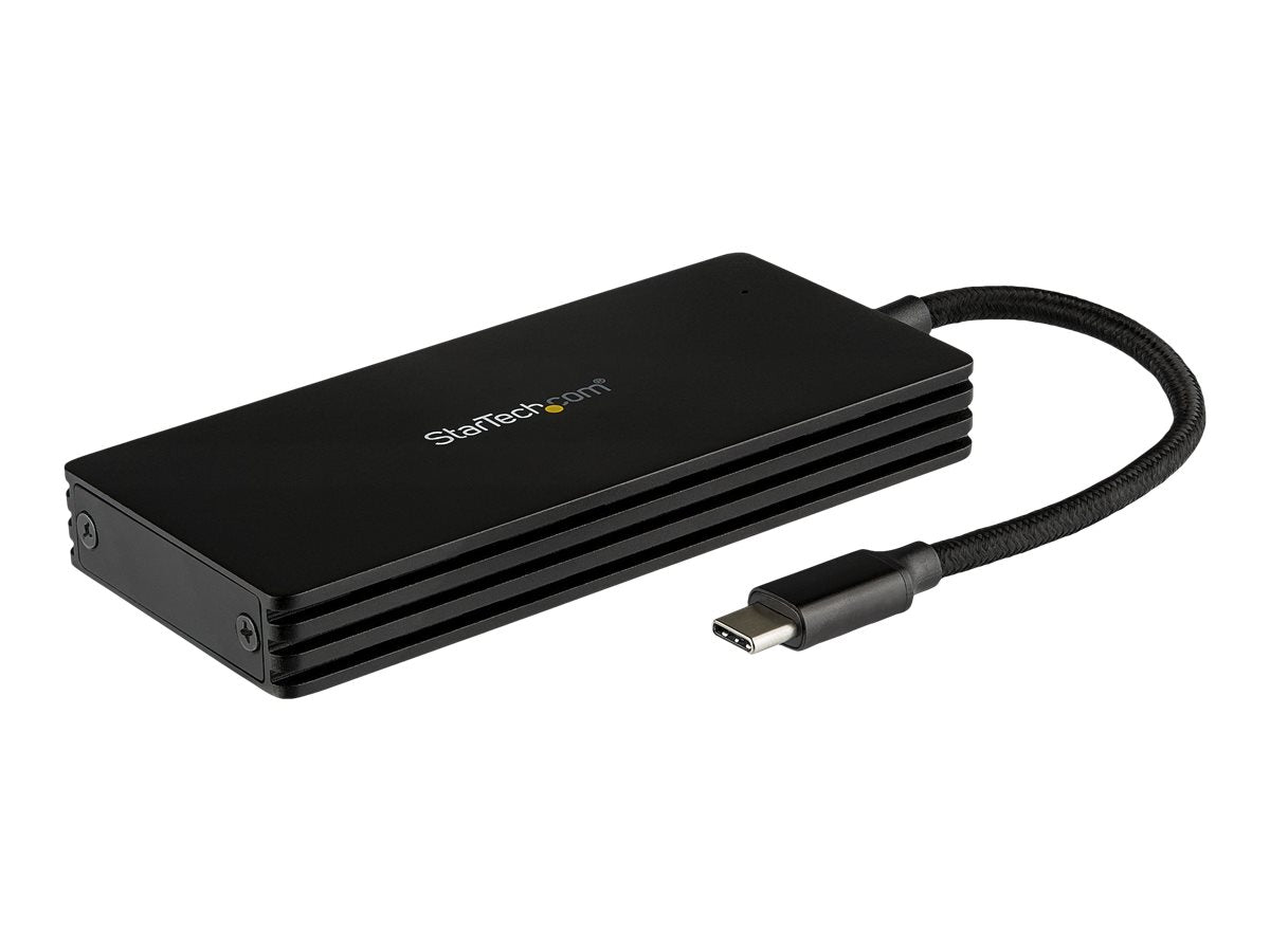 StarTech.com Caja USB 3.1 (10Gbps) USB-C para SSD M.2 SATA - Caja Externa Portátil para Disco USB Tipo C - de Aluminio - Caja de almacenamiento - M.2 - M.2 Card - USB 3.1 (Gen 2) - negro - para P/N: PEXUSB321C-7