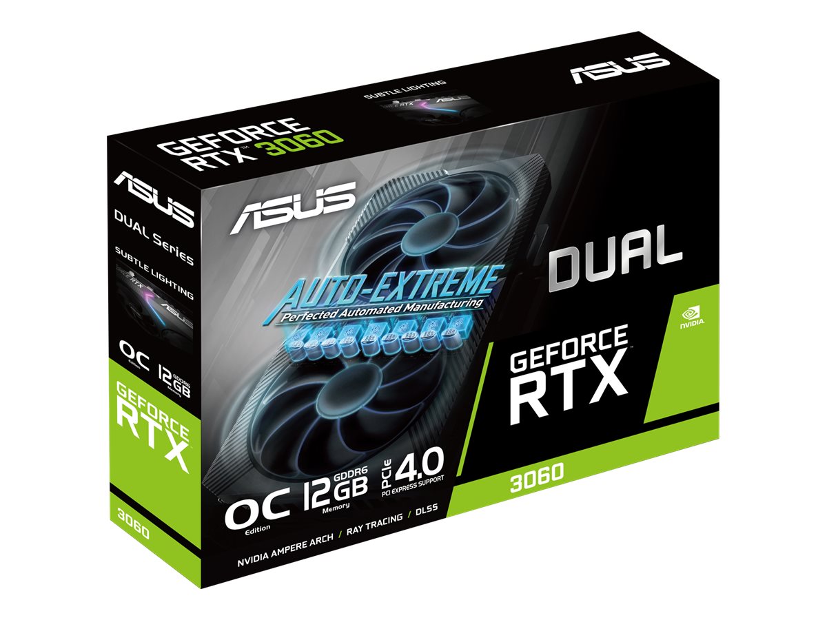 ASUS DUAL-RTX3060-O12G-V2 - OC Edition - tarjeta gráfica - GF RTX 3060 - 12 GB GDDR6 - PCIe 4.0 x16 - HDMI, 3 x DisplayPort-10