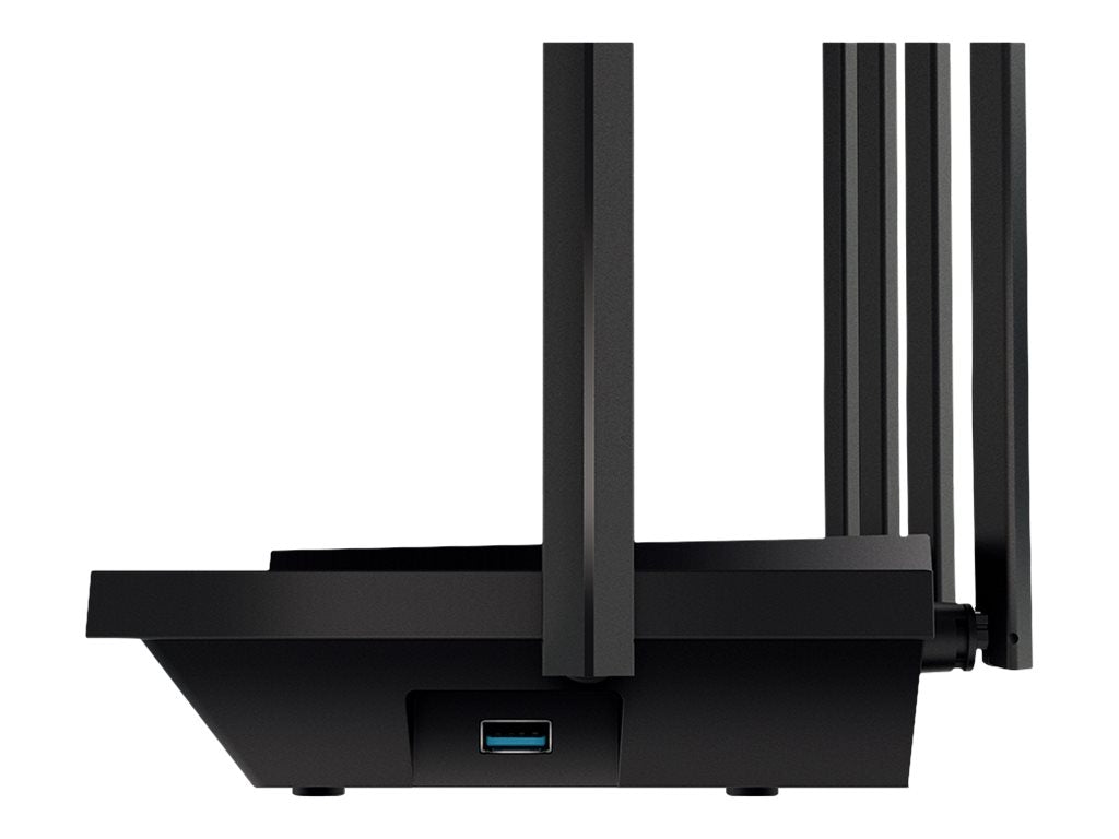 TP-LINK Archer AX73 - V1 - - enrutador inalámbrico - conmutador de 4 puertos - 1GbE - Wi-Fi 6 - Doble banda - hasta 5.4Gbps - Estructura 4T4R y HE160 en la banda 5GHz que permite una conexión ultrarrápida de 4.8 Gbps - 6 potentes antenas - Entrada USB 3.0-12