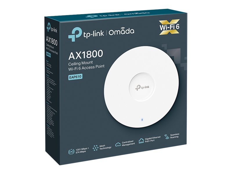 TP-LINK - Punto de acceso inalámbrico - Wi-Fi 6 - 2.4 GHz, 5 GHz - gestionado a través de la nube - instalable en pared/techo