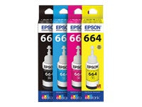 Epson T664 - Magenta - original - cartucho de tinta - para Epson L380, L386, L395, L495; EcoTank ET-2600, 2650, L1455, L396, L606, L656-2