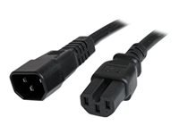 StarTech.com Cable 91cm 14 AWG Adaptador Jumper Bridge IEC C14 a IEC C15 para Servidor UPS - Cable de alimentación - IEC 60320 C14 a IEC 60320 C15 - CA 250 V - 90 cm - moldeado - negro-1