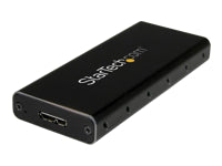 StarTech.com Caja Adaptador M.2 NGFF a USB 3.1 con Carcasa Protectora - Caja de SSD M.2 para SSDs M.2 SATA (SM21BMU31C3) - Caja de almacenamiento - M.2 - SATA 6Gb/s - USB 3.1 (Gen 2) - negro, plata - para P/N: TBLT3MM1MA, TBLT3MM2M, TBLT3MM2MA-8