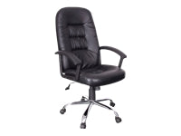 Xtech Calabria - Silla - ejecutivo - reposabrazos - inclinación - giratorio - plástico, metal, PVC, espuma, cuero sintético, contrachapado - negro-11