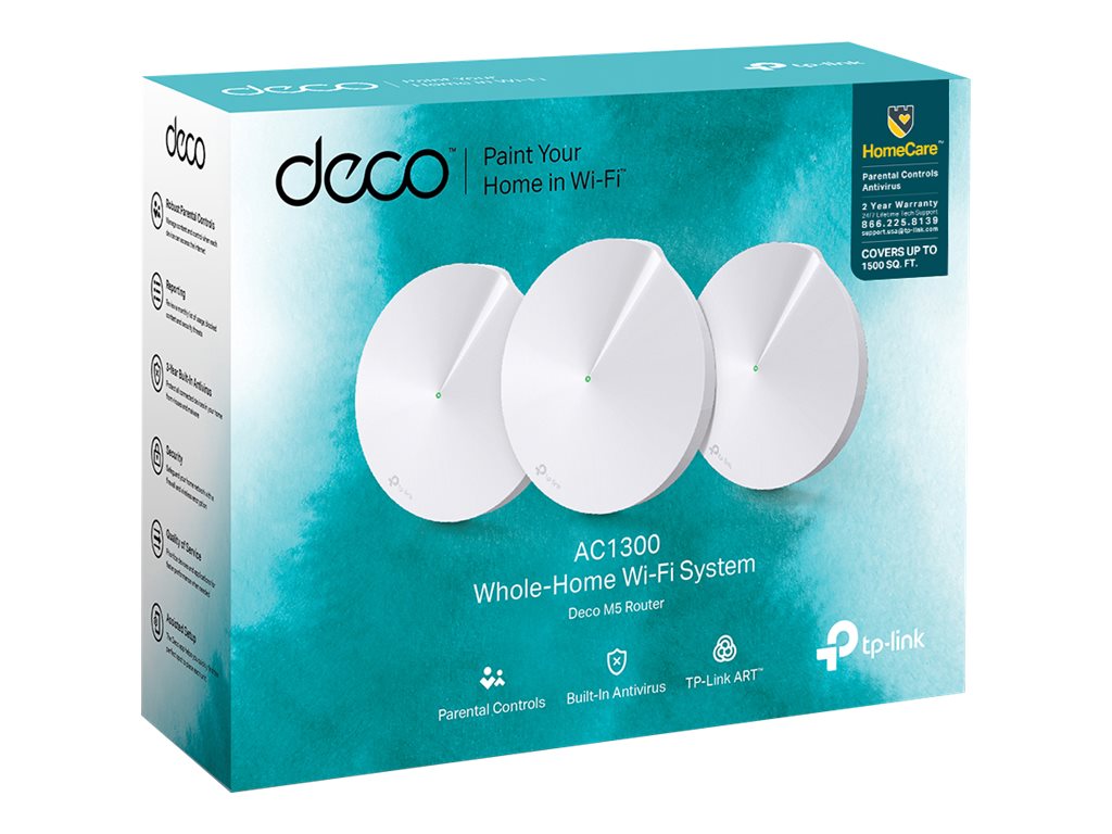 TP-LINK DECO M5 - Sistema Wi-Fi - hasta 4500 pies cuadrados - malla 1GbE - Wi-Fi 5 - Doble banda (paquete de 3)-12
