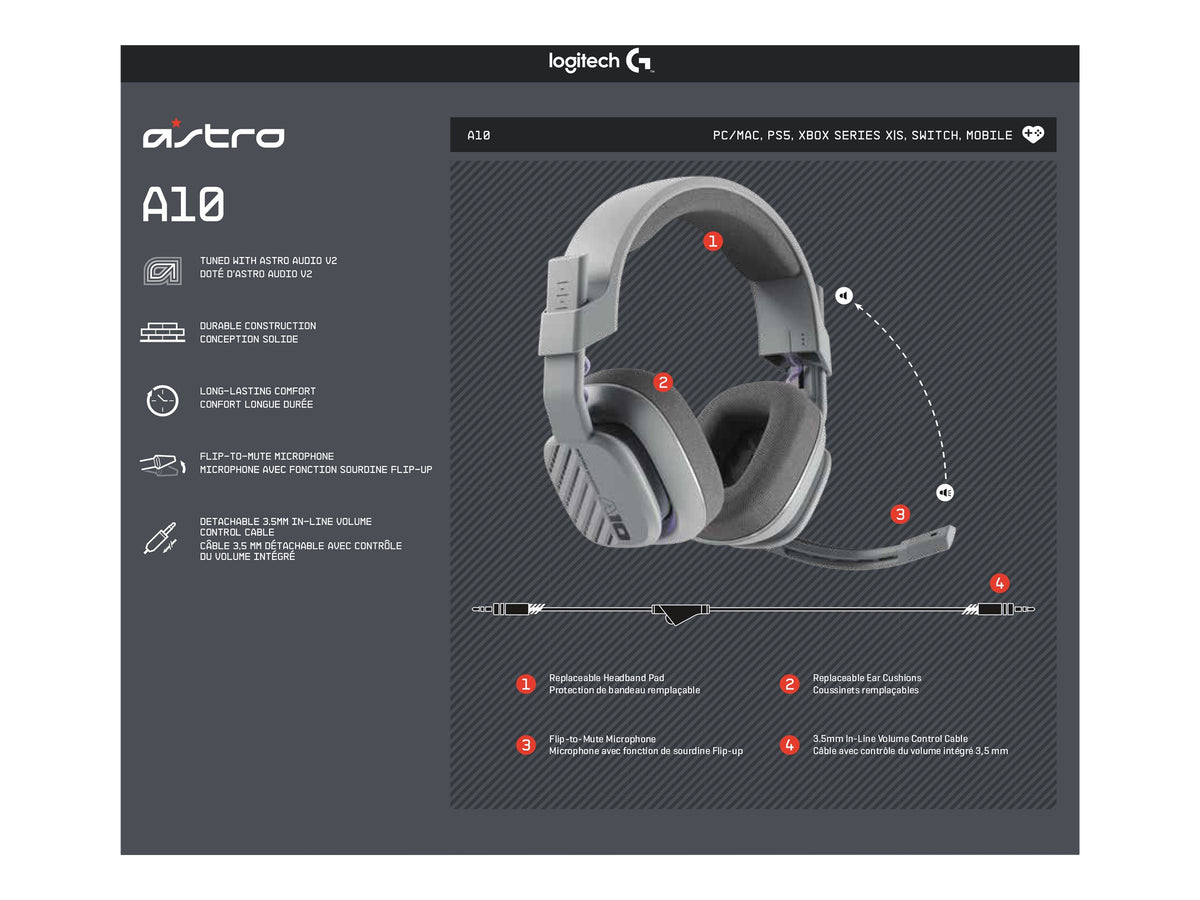 ASTRO Gaming A10 Gen 2 - Auricular - tamaño completo - cableado - gris-12