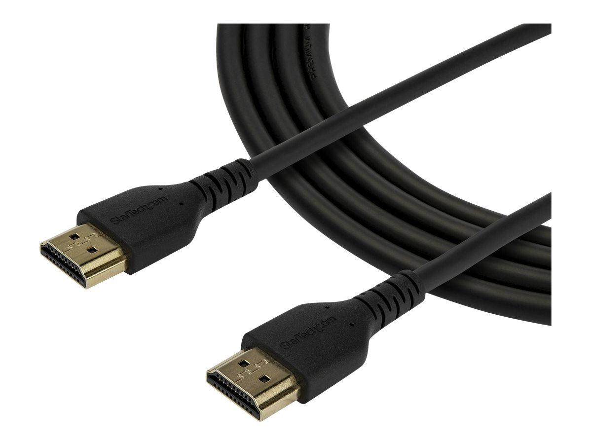 StarTech.com Cable de 2m HDMI de Alta Velocidad con Ethernet Premium - de 4K a 60Hz - de Servicio Pesado - Premium HDMI 2.0 (RDHMM2MP) - Velocidad alta Premium - cable HDMI con Ethernet - HDMI macho a HDMI macho - 2 m - negro - para P/N: TB3DKM2HDL-15