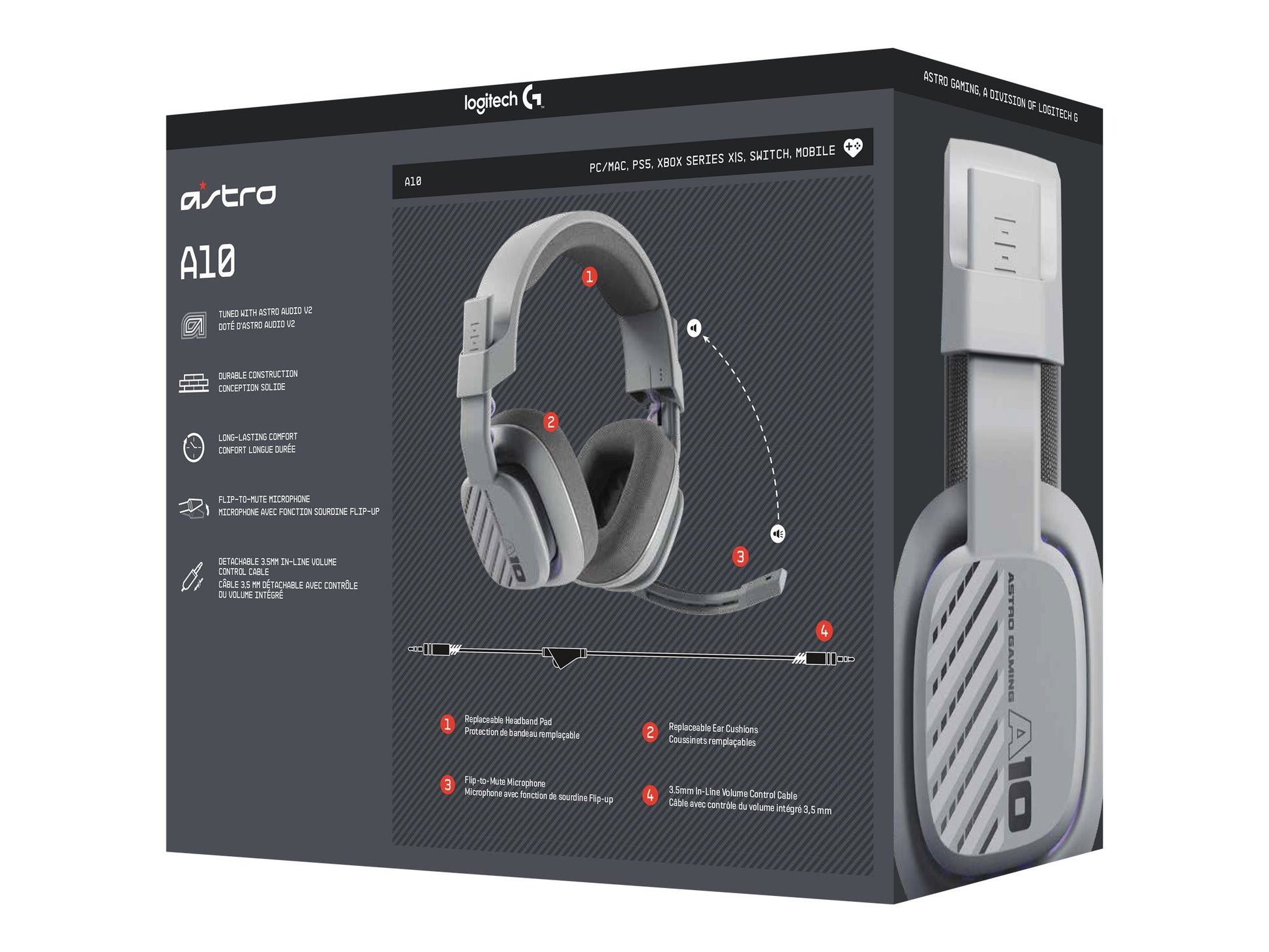 ASTRO Gaming A10 Gen 2 - Auricular - tamaño completo - cableado - gris-9