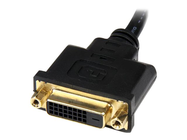 StarTech.com Adaptador de 20cm HDMI a DVI - DVI-D Hembra - HDMI Macho - Cable Conversor de Vídeo - Negro - Adaptador de vídeo - HDMI macho a DVI-D hembra - 20.32 cm - blindado - negro - para P/N: BNDDKT30CAHV, CDP2DVIMM2MB, DKT30CSDHPD, DKT30CSDHPD3, DP2D-3