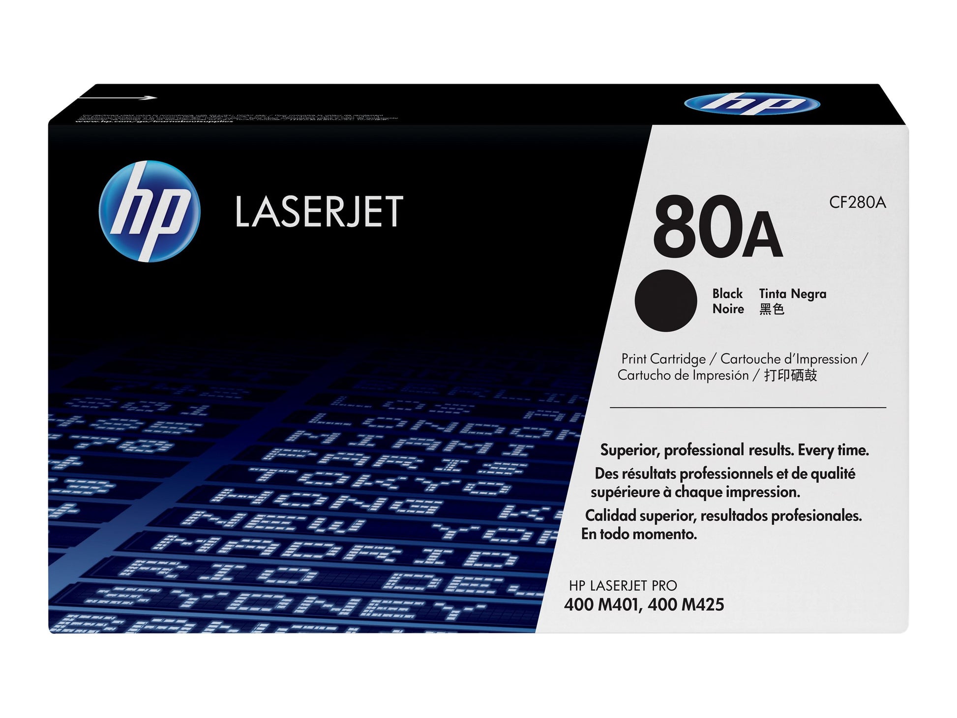 HP 80A - Negro - original - LaserJet - cartucho de tóner (CF280A) - para LaserJet Pro 400 M401, MFP M425-2