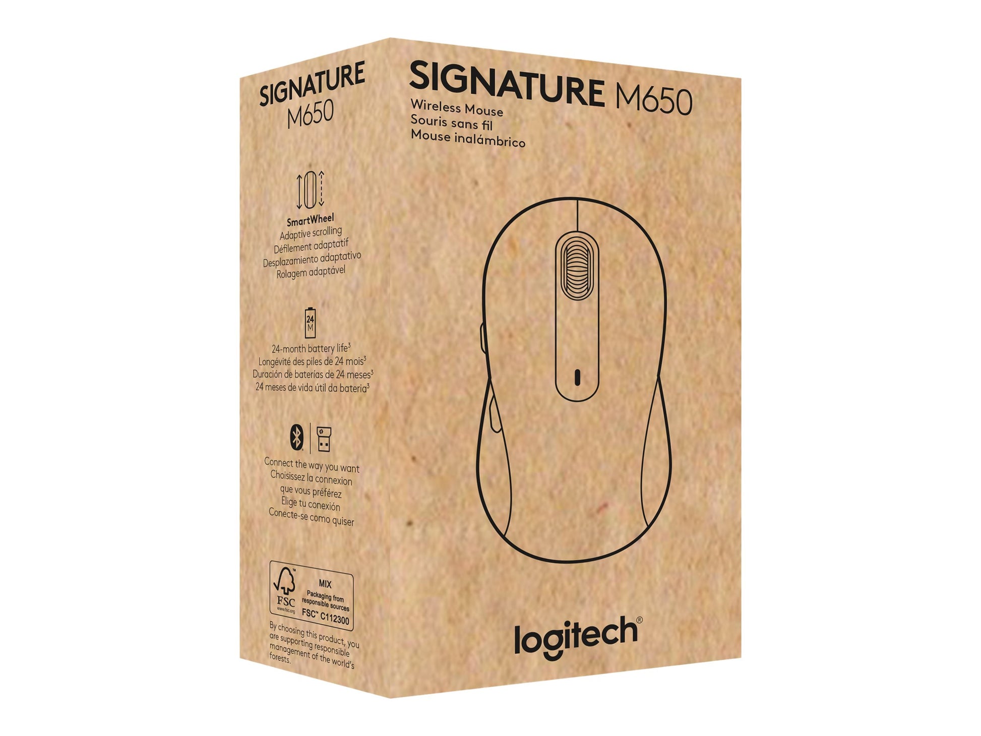 Logitech Signature M650 - Ratón - diestro - inalámbrico - Bluetooth - receptor de USB Logitech Logi Bolt - grafito-17