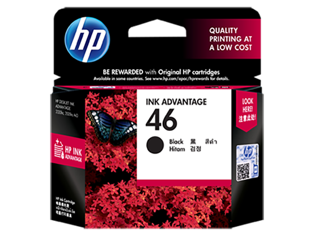 HP 46 - 26 ml - negro - original - Ink Advantage - cartucho de tinta - para Deskjet Ink Advantage Ultra 2529, Ink Advantage Ultra 57XX, Ultra Ink Advantage 2029-3