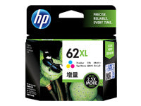 HP 62XL - 11.5 ml - Alto rendimiento - color (cian, magenta, amarillo) - original - cartucho de tinta - para ENVY 55XX, 56XX, 76XX; Officejet 200, 250, 57XX, 8040-1