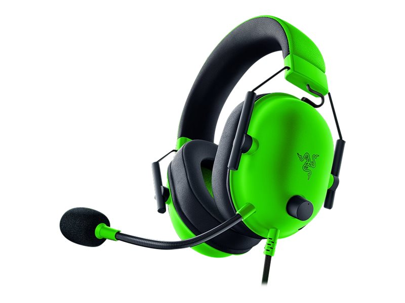 Razer BlackShark V2 X - Auricular - tamaño completo - cableado - conector de 3,5 mm - aislamiento de ruido - verde razer-21