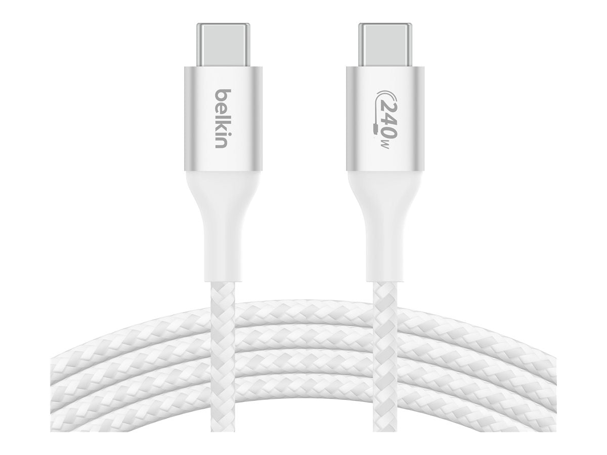 Belkin BoostCharge - Cable USB - 24 pin USB-C (M) a 24 pin USB-C (M) - USB 2.0 - 2 m - compatible con hasta 240 W de potencia - blanco-7