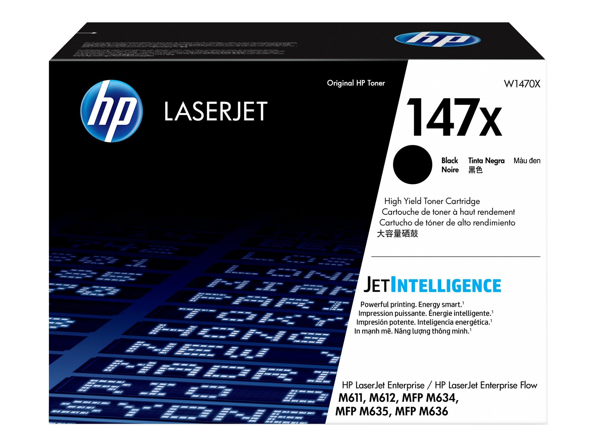 HP 147X - Alto rendimiento - negro - original - LaserJet - cartucho de tóner (W1470X) - para LaserJet Enterprise MFP M634, MFP M637; LaserJet Enterprise Flow MFP M634, MFP M635-5