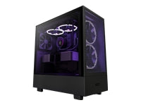 NZXT H series H5 Flow - Mid tower - placa ATX extendida - panel lateral con ventana (cristal templado) - sin fuente de alimentación - negro - USB/Audio-3