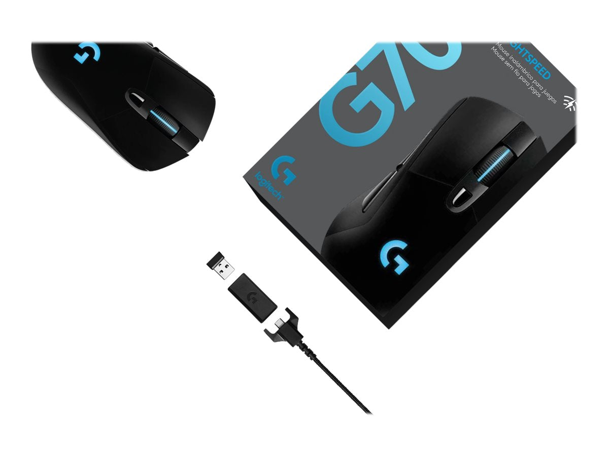 Logitech Wireless Gaming Mouse G703 LIGHTSPEED with HERO 25K Sensor - Ratón - óptico - 6 botones - inalámbrico, cableado - 2.4 GHz - receptor inalámbrico USB-11