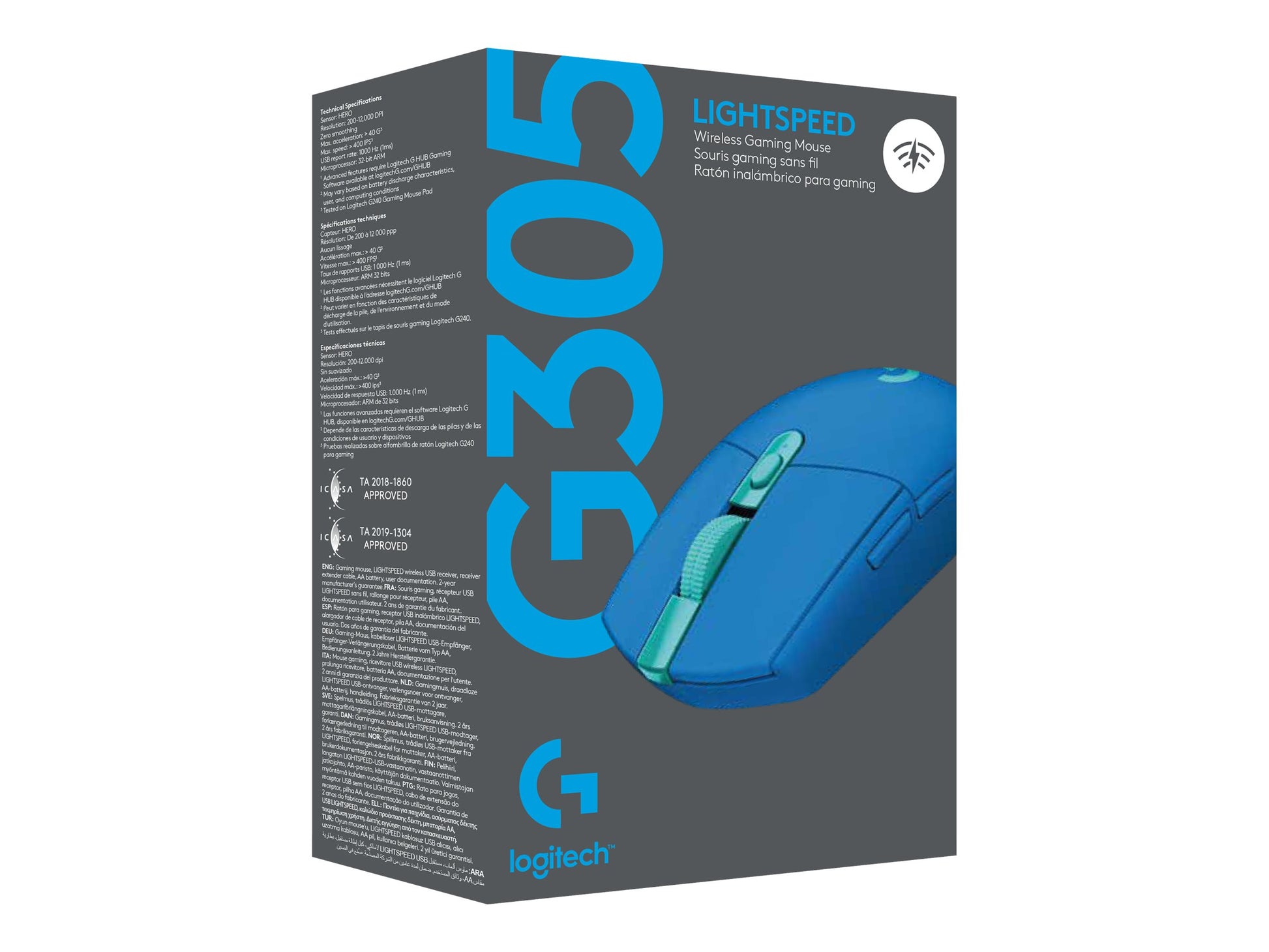 Logitech G G305 - Ratón - óptico - 6 botones - inalámbrico - 2.4 GHz - receptor inalámbrico USB - azul-11
