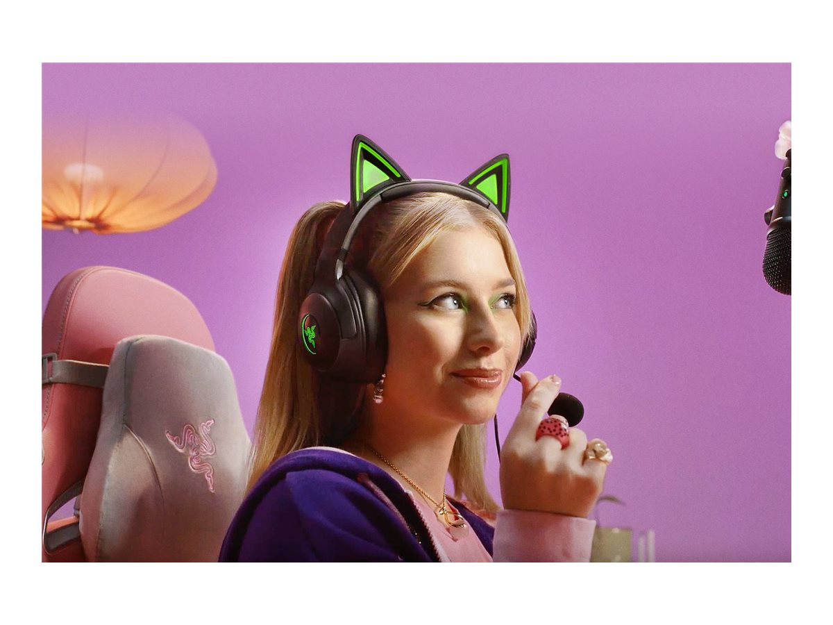 Razer Kraken Kitty V2 - Auricular - tamaño completo - cableado - USB - aislamiento de ruido - negro-16