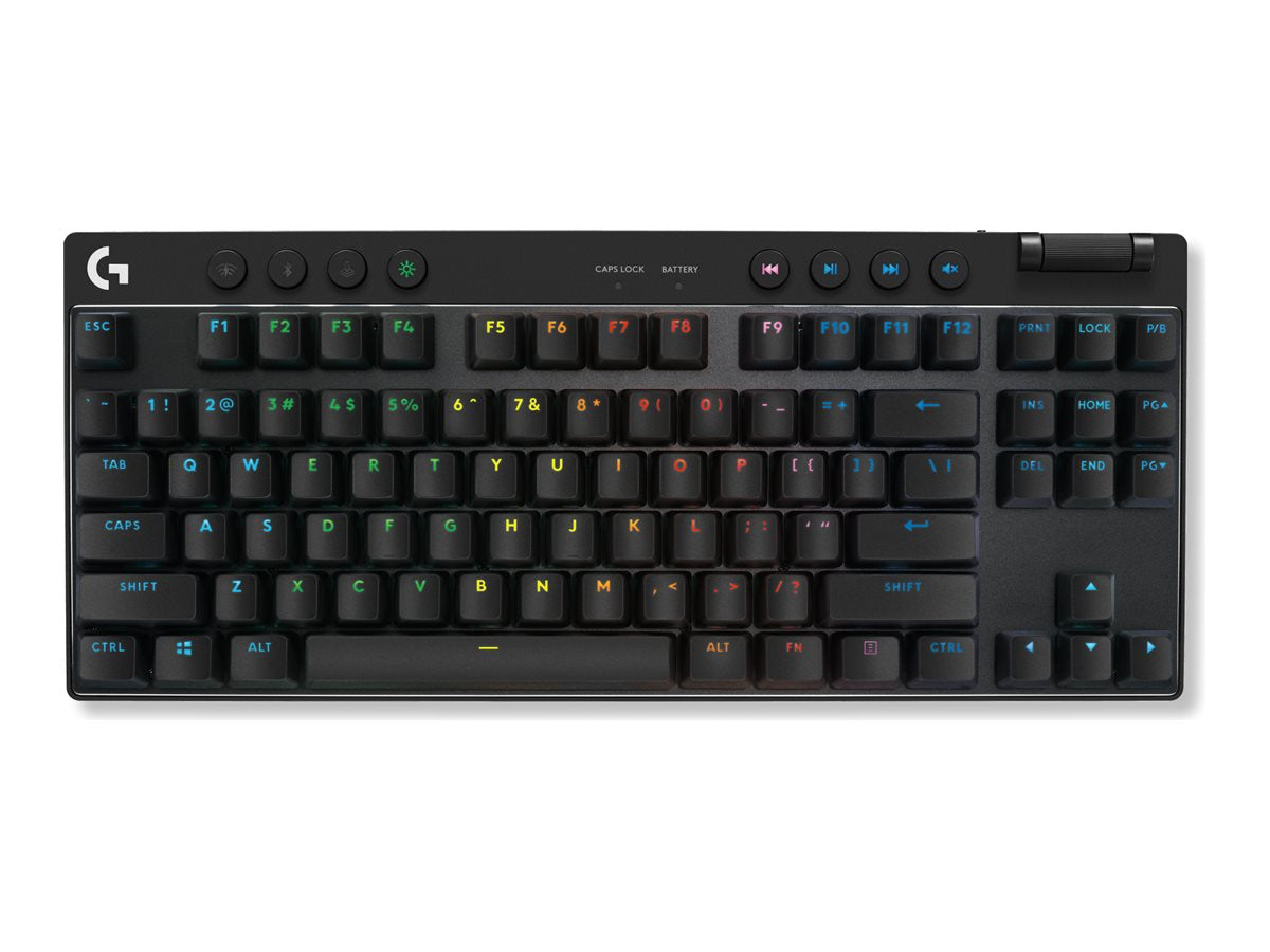 Logitech G PRO X TKL LIGHTSPEED Wireless Gaming Keyboard, Tactile Switches (GX Brown), Black - Teclado - retroiluminación - inalámbrico - 2.4 GHz, Bluetooth - QWERTY - EE. UU. - interruptor: GX Brown Tactile - negro-15
