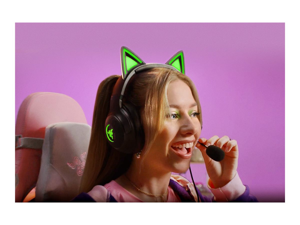 Razer Kraken Kitty V2 - Auricular - tamaño completo - cableado - USB - aislamiento de ruido - negro-14