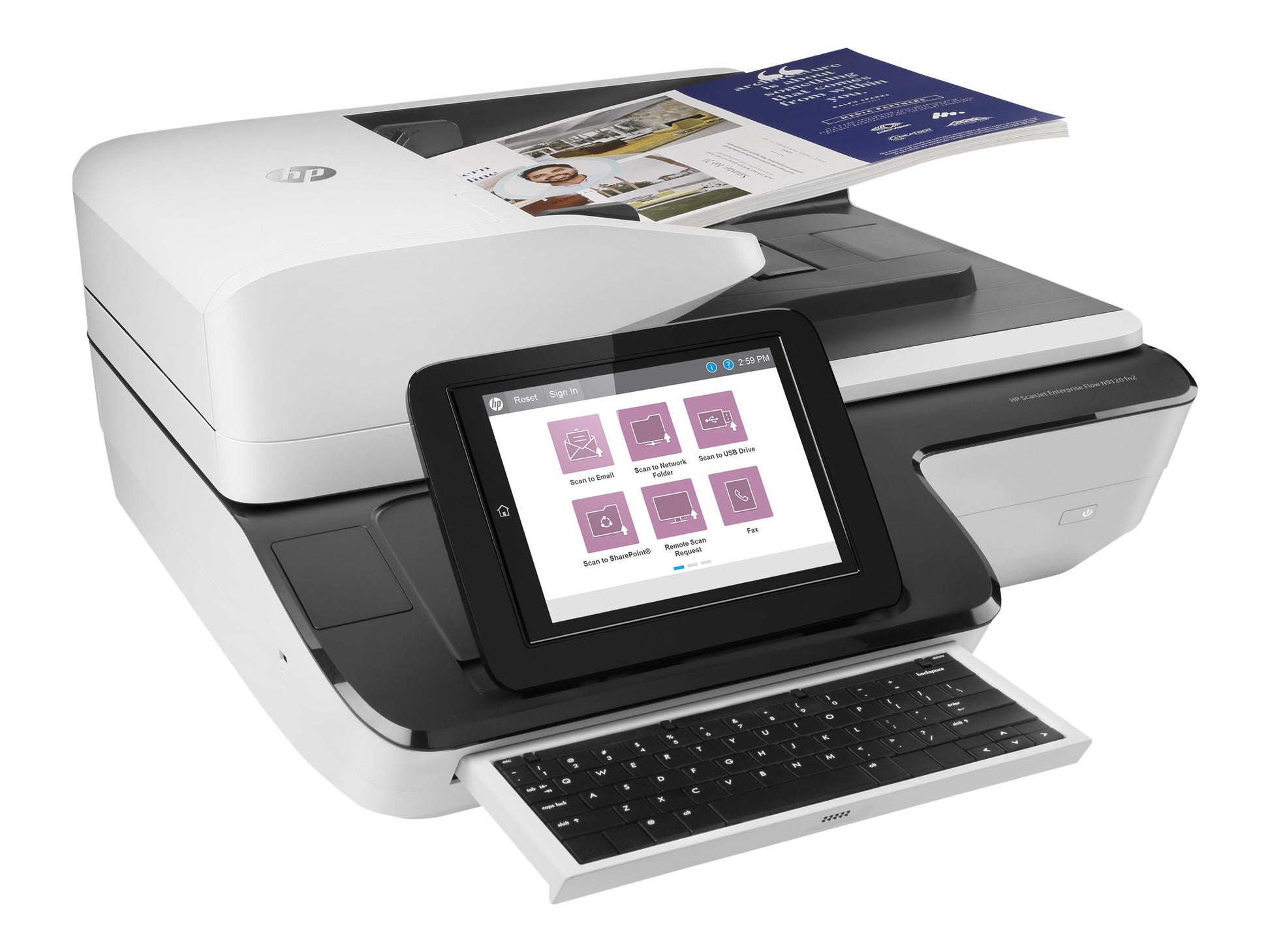 HP ScanJet Enterprise Flow N9120 fn2 - Escáner de documentos - plano: CCD / ADF: CIS - a dos caras - A3/Ledger - 600 ppp x 600 ppp - hasta 120 ppm (mono) / hasta 120 ppm (color) - Alimentador automático de documentos (ADF) (200 hojas) - hasta 20000 explor-12