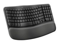 Logitech Ergo Series Wave Keys Wireless Ergonomic Keyboard with Cushioned Palm Rest, Graphite - Teclado - con reposamanos acolchado - inalámbrico - Bluetooth LE - grafito-15