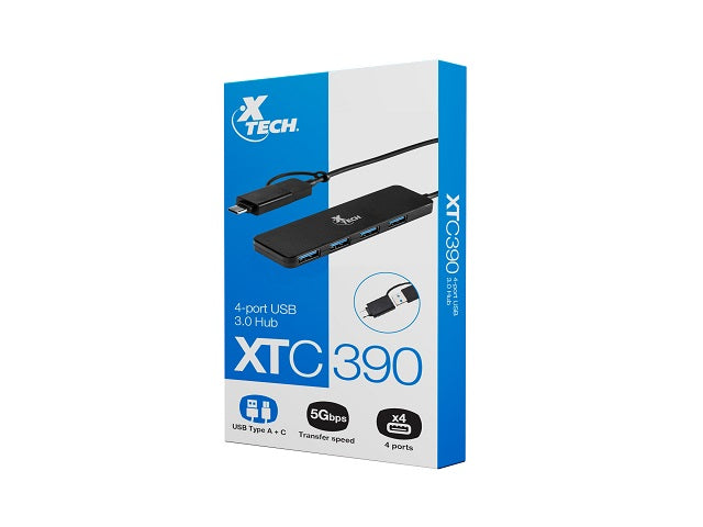 Xtech - Hub - 4 puertos - USB 3.0 XTC-390-7