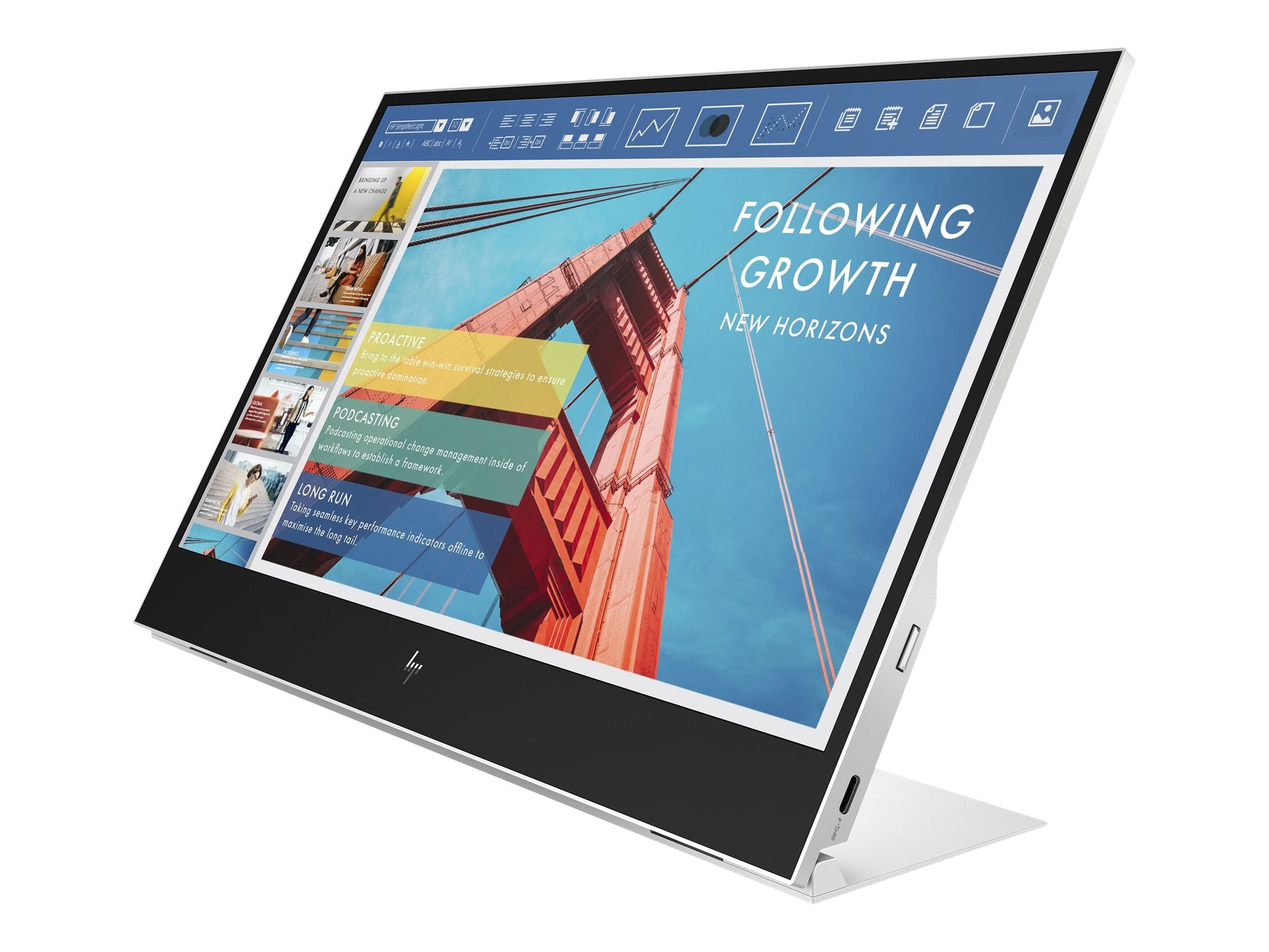 HP E14 G4 Portable - Monitor LED - 14" - portátil - 1920 x 1080 Full HD (1080p) @ 60 Hz - IPS - 400 cd/m² - 800:1 - 5 ms - 2xUSB-C - soporte plateado - para HP EliteBook 745 G5, 830 G5, 830 G6, 840 G5, 840 G6-11