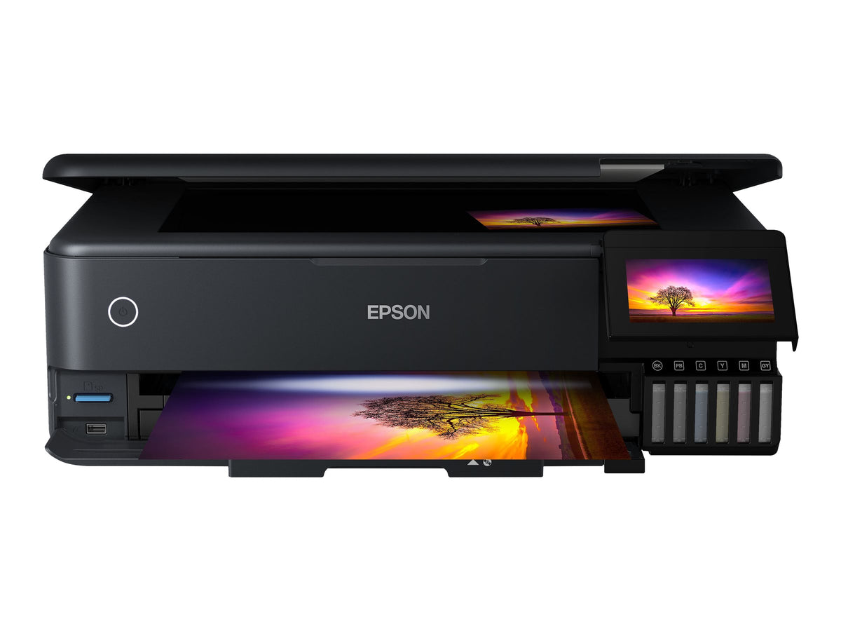 Epson EcoTank L8180 - Impresora multifunción - color - chorro de tinta - A3 (material) - hasta 16 ppm (impresión) - 100 hojas - USB 2.0, LAN, Wi-Fi(n)-12