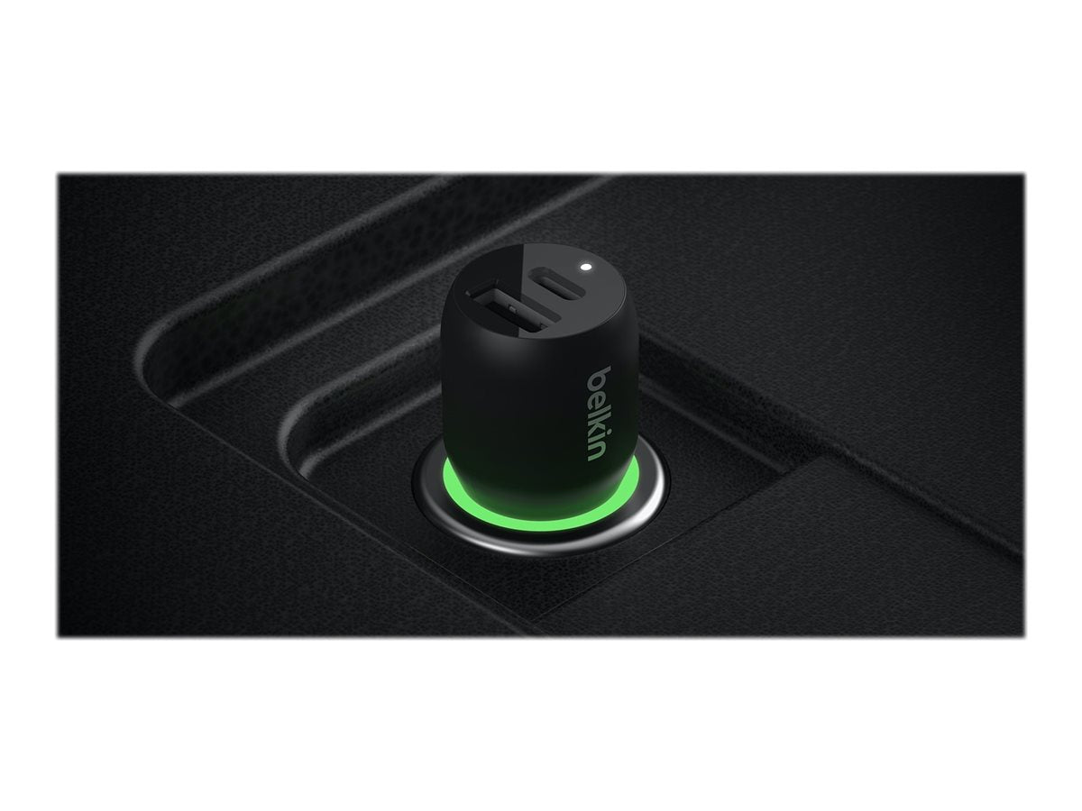 Belkin BOOST UP Dual Car Charger with PPS 37W - Adaptador de corriente para el coche - 37 vatios - PD 3.0 - 2 conectores de salida (USB, 24 pin USB-C)
