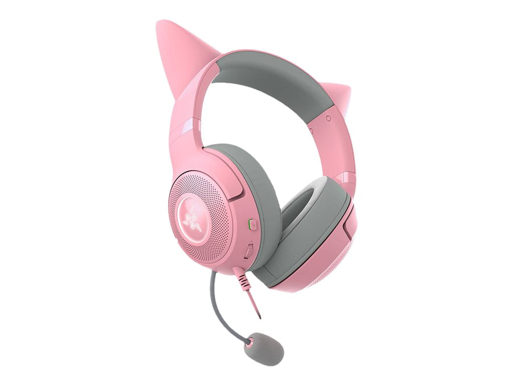 Razer Kraken Kitty V2 - Auricular - tamaño completo - cableado - USB - aislamiento de ruido - cuarzo-13
